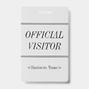 Elegant "OFFICIAL VISITOR" Badge ID Badge