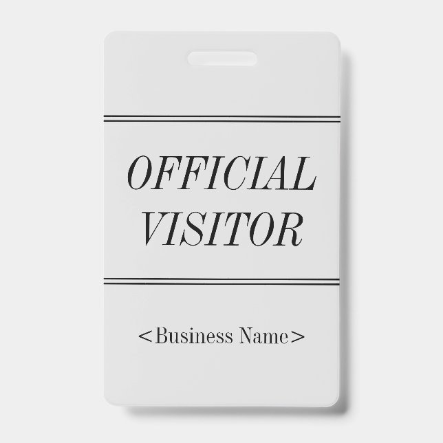Elegant "OFFICIAL VISITOR" Badge ID Badge (Front)