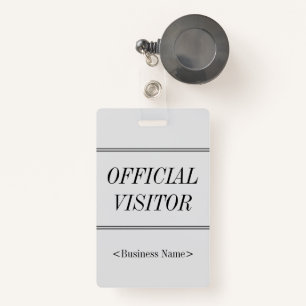 Elegant "OFFICIAL VISITOR" Badge ID Badge