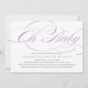 Elegant Oh Baby   Baby Shower Invitation
