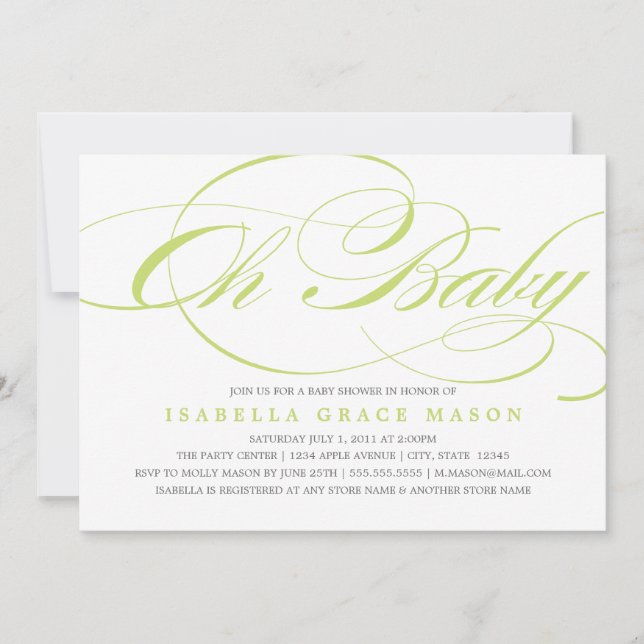 Elegant Oh Baby | Baby Shower Invitation (Front)