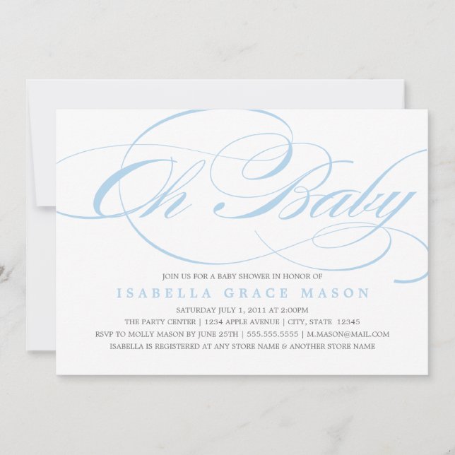 Elegant Oh Baby | Baby Shower Invitation (Front)