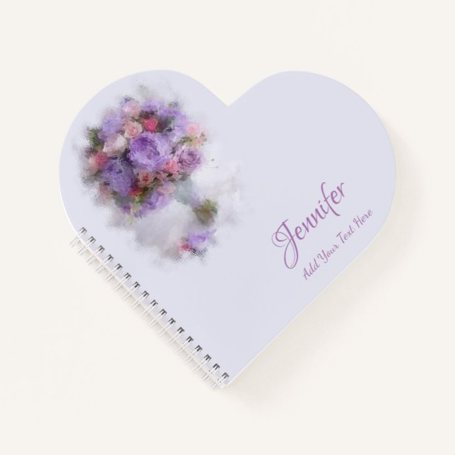 Elegant Oil Painting Flowers Roses Modern Template Notebook (Front)