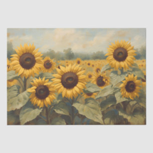 Elegant Oil Painting Vintage Sunflower Tissue Paper