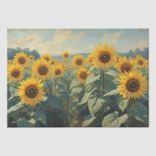 Elegant Oil Painting Vintage Sunflower Tissue Paper