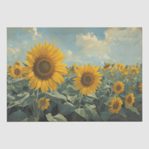 Elegant Oil Painting Vintage Sunflower Tissue Paper