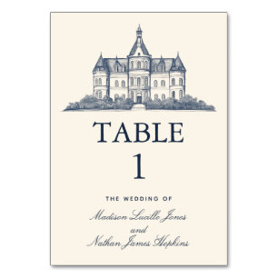 Elegant Old Chateau Manor Wedding Table Card