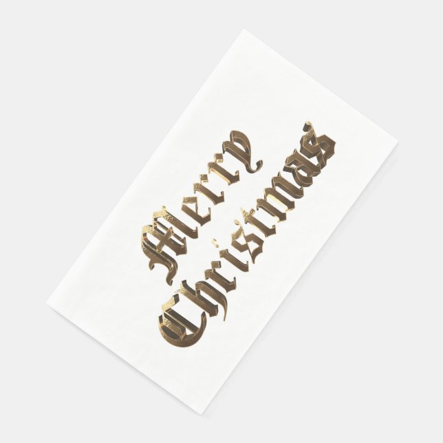 Elegant Old English Lettering Merry Christmas Napkin (Corner)