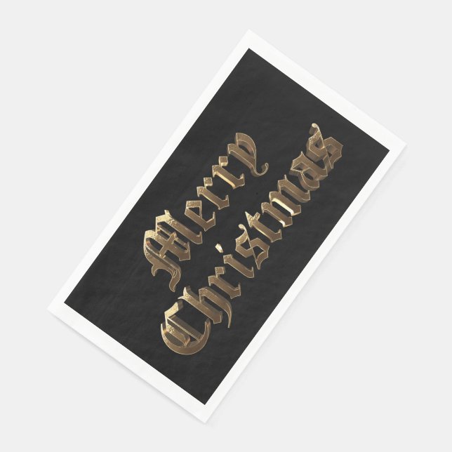 Elegant Old English Lettering Merry Christmas Napkin (Corner)