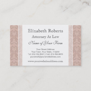 Elegant Old Fashioned Vintage Taupe Damask Business Card