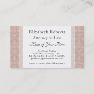 Elegant Old Fashioned Vintage Taupe Damask Business Card
