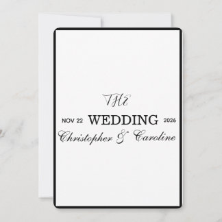 Elegant Old money black and white calligraphy Invitation