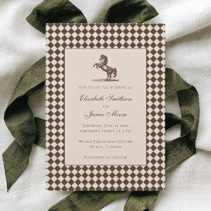 Elegant Old Money Horse Equestrian Wedding Invitation