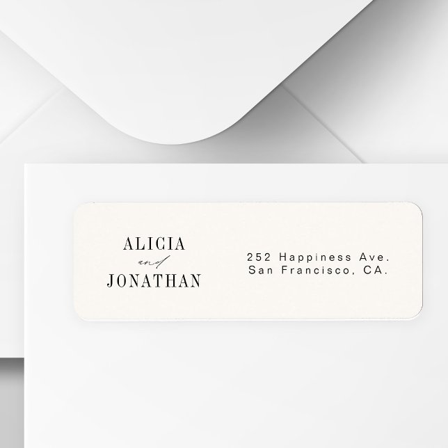 Elegant old money ivory wedding return address (Creator Uploaded)