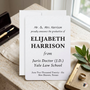 Elegant Old Money Typography Graduation Invitation