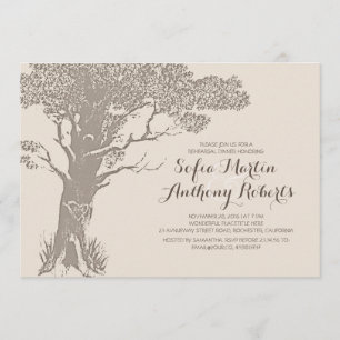 Elegant old tree vintage rehearsal dinner invitation