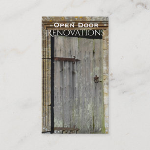 Elegant Old Wood Door Business Card