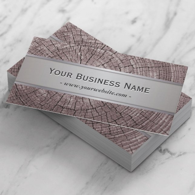 Elegant Old Wood Tree Rings Texture Business Card (Creator Uploaded)