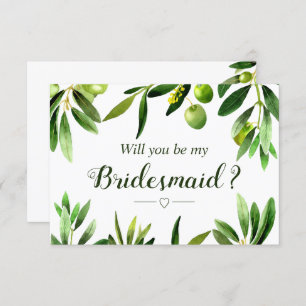 Elegant Olive Boho Garden Bridesmaid Invitation