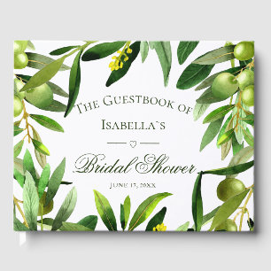 Elegant Olive Boho Summer Garden Bridal Shower Guest Book