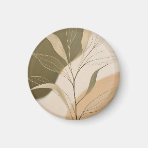 Elegant Olive Branch Abstract Magnet
