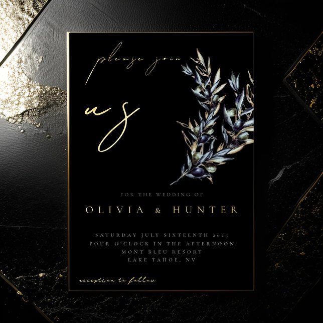 Elegant Olive Branch Black and Gold Wedding (Creator Uploaded)