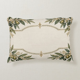 Elegant Olive Branch Frame Decorative Cushion