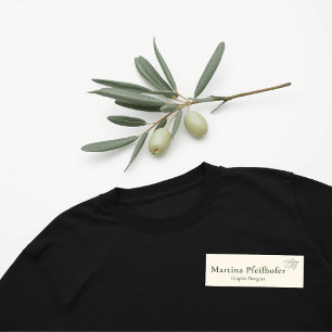elegant olive branch name tag