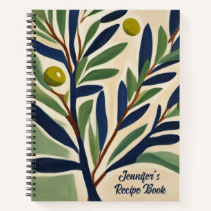 Elegant Olive Branch Personalized Recipe Book