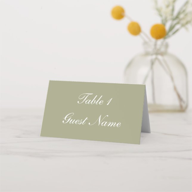 Elegant olive branch place card (Front)