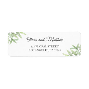 Elegant Olive Branch. Simple wedding address