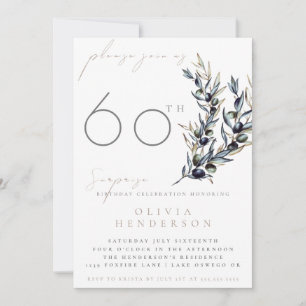 Elegant Olive Branch Surprise Birthday Invitation