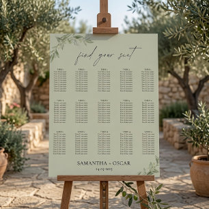 Elegant Olive Branch Wedding Green Poster