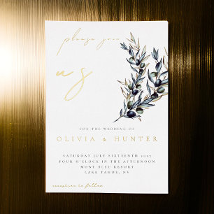 Elegant Olive Branch White and Gold Wedding