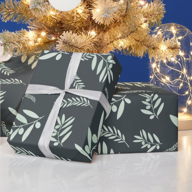 Elegant Olive Branch Wrapping Paper (Holidays)