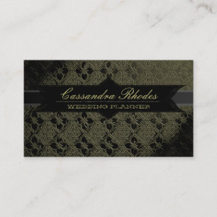 Elegant Olive Green & Black Business Card