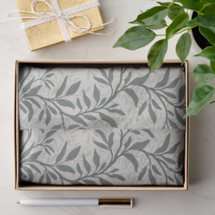 Elegant Olive Green Botanic Leaf Vine Tissue Paper