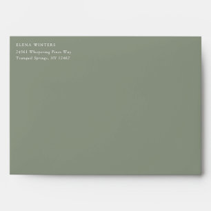 Elegant Olive Green French Roses Wedding Envelope