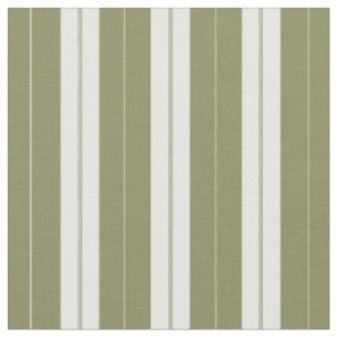 Elegant Olive Green French Ticking Stripe Fabric