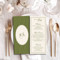 Elegant Olive Green & Ivory Oval Old Money Wedding