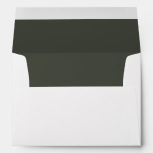 Elegant Olive Green Lined Wedding Envelope