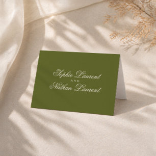 Elegant Olive Green Old Money Thank You Card