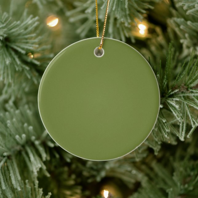 Elegant Olive Green Solid Christmas  Ceramic Tree Decoration (Tree)