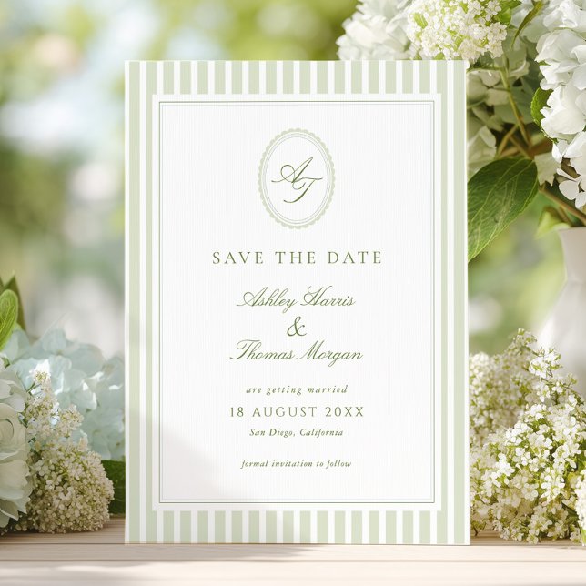 Elegant Olive Green Wedding  Save The Date (Creator Uploaded)