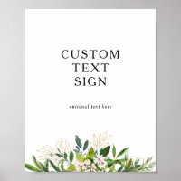 Elegant Olive Greenery Cards and Gifts Custom Sign