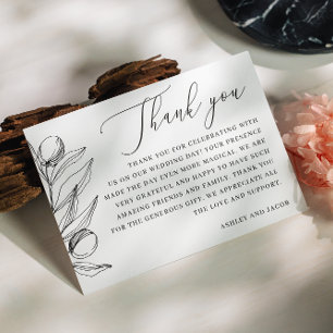 Elegant Olive Italian Wedding   Mediterranean Thank You Card