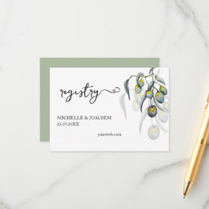 Elegant Olive Watercolor Art Enclosure Card