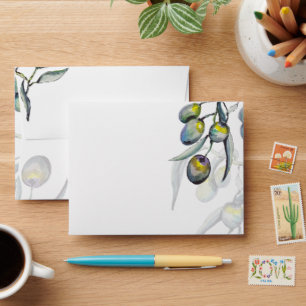 Elegant Olive Watercolor Art Envelope