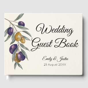 Elegant Olive Wedding Customisable Guest Book