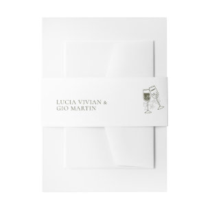 Elegant Olive wood Green Wedding Invitation Belly Band
